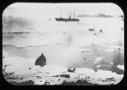 Image of Vessel in distance; small boat on ice